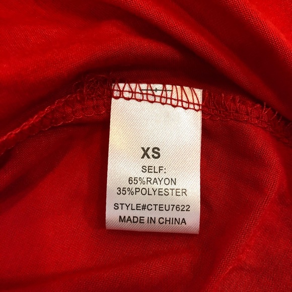 Elodie Red Flutter Sleeve Blouse with Lace Up Back Bow Detail - Picture 4 of 8